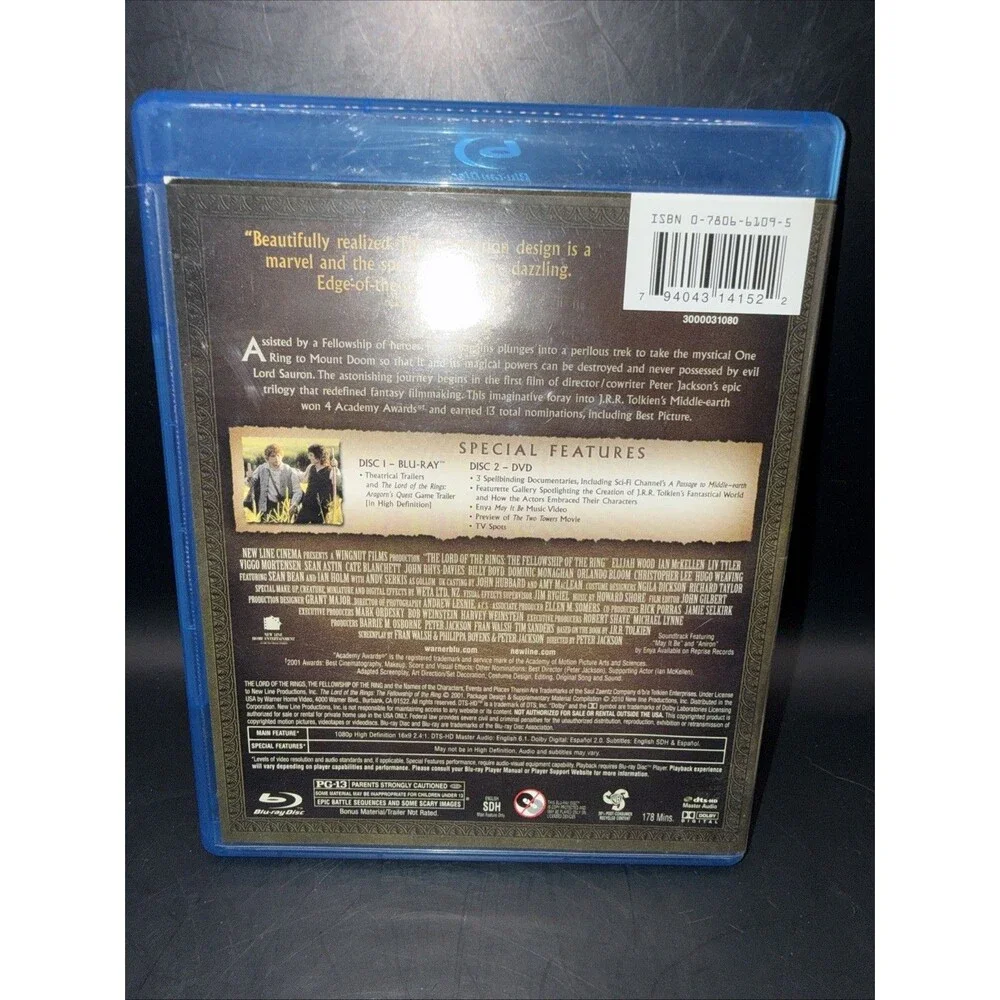 The Lord Of The Rings Blu-Ray +DVD Combo Pack Trilogy